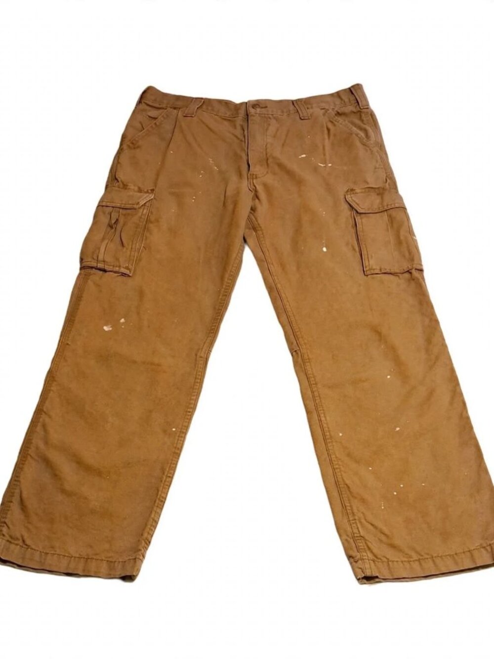 Carhartt Men’s Relaxed Fit Brown Cotton Canvas Work Pants 36x34